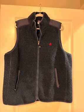 Brooks Brothers Navy Fleece Vest with Red Logo Tag